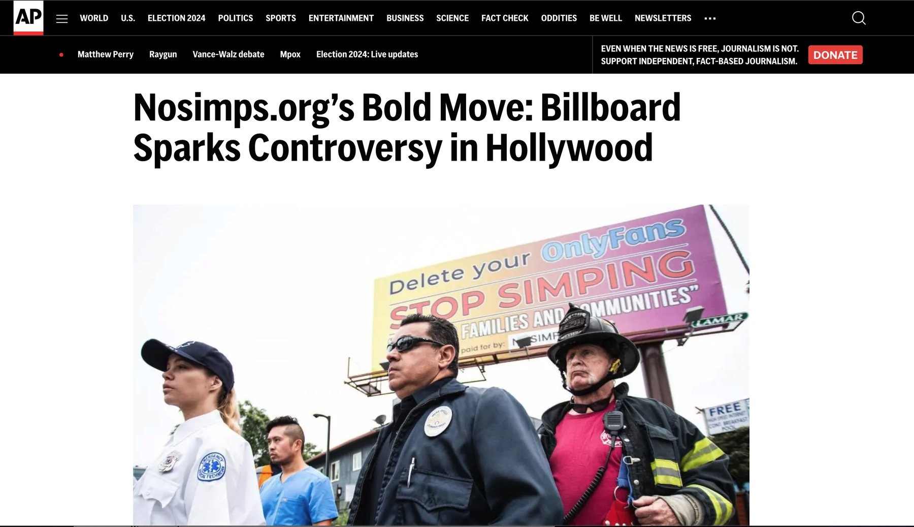 The article as carried on the Associated Press site